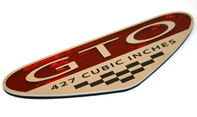 stainless steel metal GTO fender emblem 